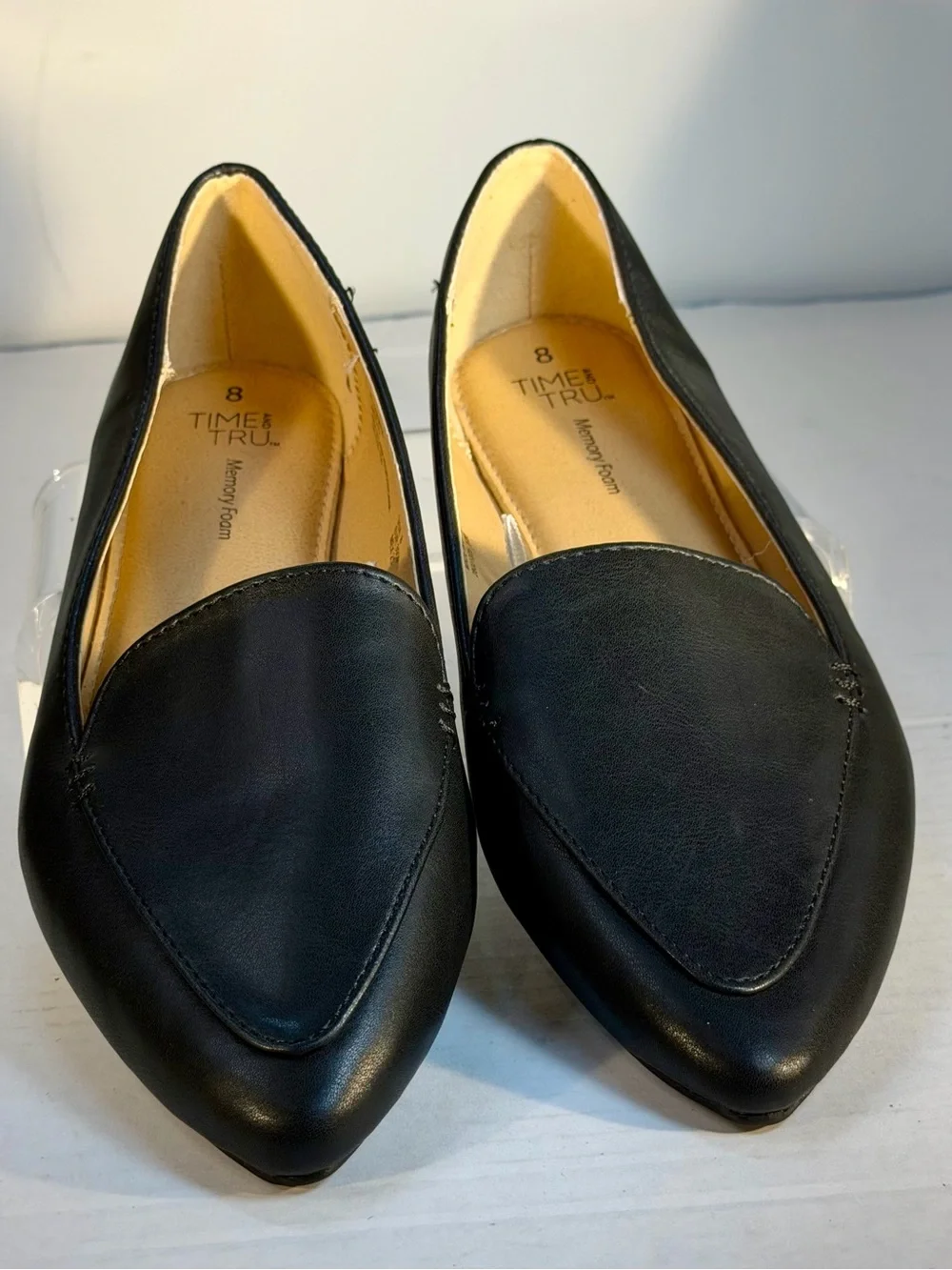 Time and Tru Black Pointed-Toe Slip-On Flats